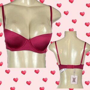 Savage X Fenty 32B Red Low Cut Underwire Microfiber Balconette Not Sorry Bra